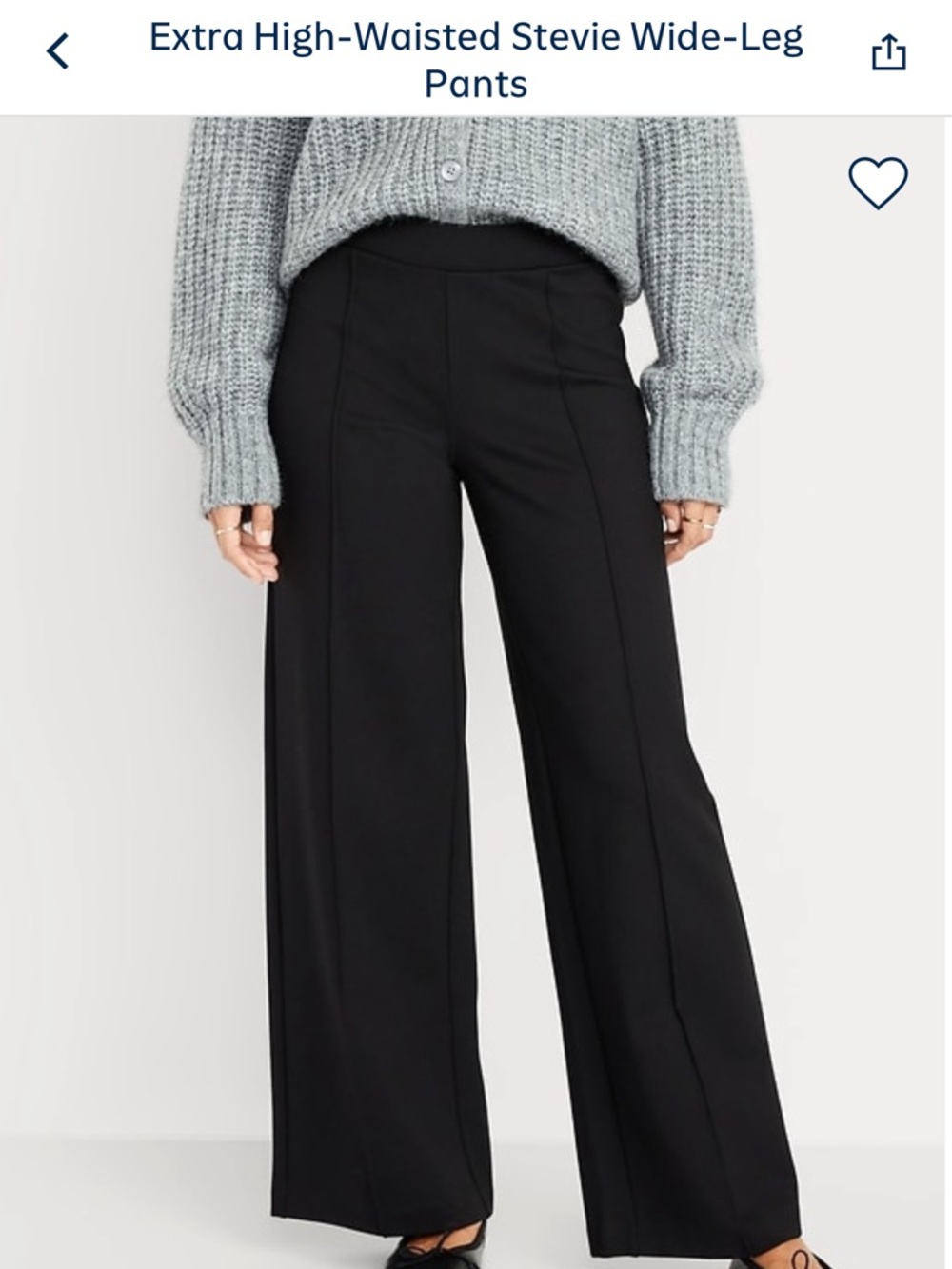 Extra High-Waisted Stevie Wide-Leg Pants - Black.